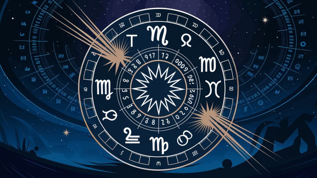a sleek and modern illustration of a zodiac wheel WOMeMwS7T7eIWY ZdYQM4Q 2eKsBxiSQTSojD2t8PqxIQ